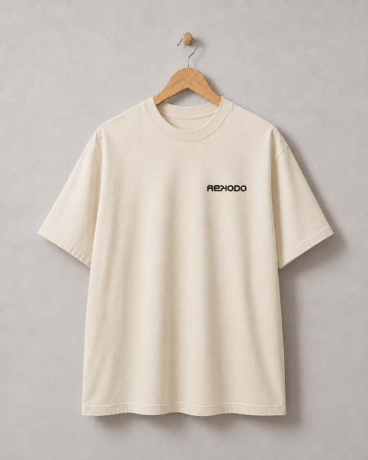 Analog Waves T-Shirt (Oversize) - Mild Apricot