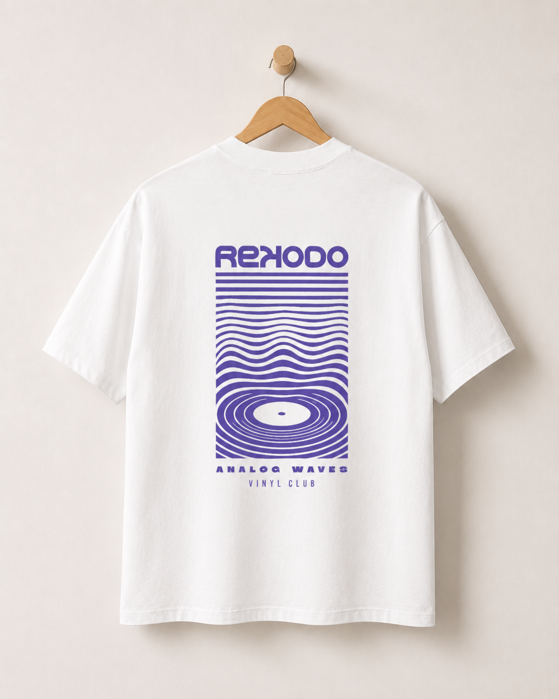 Analog Waves T-Shirt (Oversized) - White/Indigo - (Limited Edition