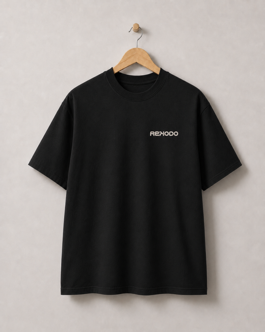 Analog Waves Oversized T-Shirt - Black