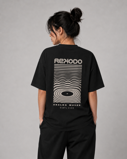 T-Shirt Analog Waves (Oversized) - Black