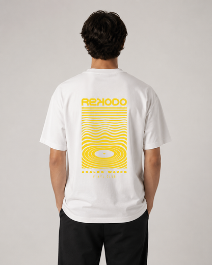 T-Shirt Analog Waves (Oversized) - White/Yellow (Limited Edition)