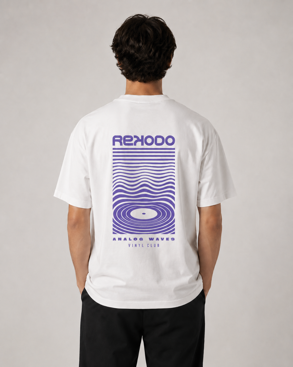 Analog Waves T-Shirt (Oversized) - White/Indigo - (Limited Edition)