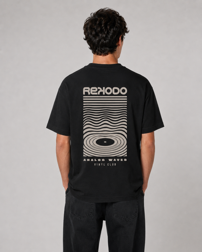 T-Shirt Analog Waves (Oversized) - Black