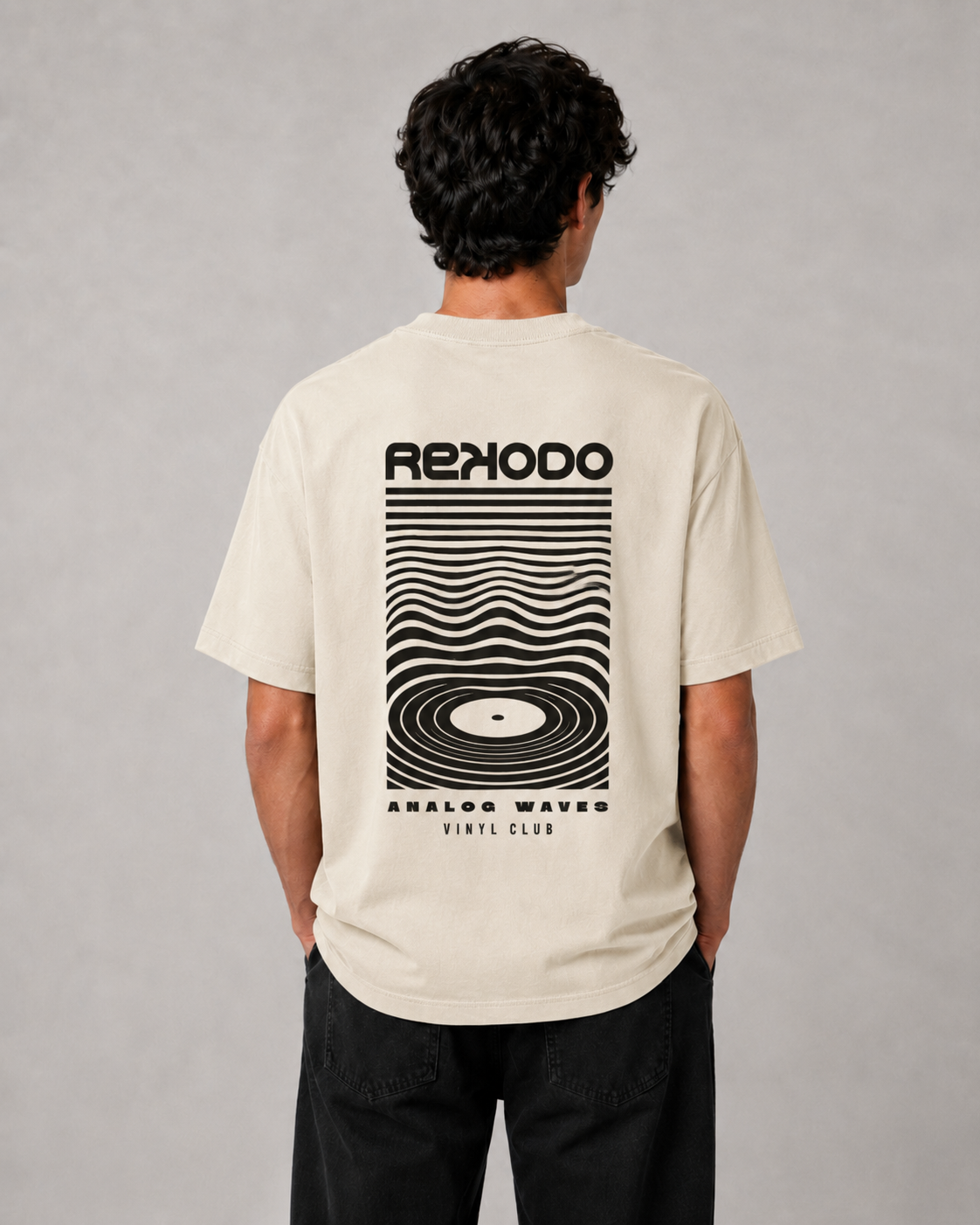 T-Shirt Analog Waves (Oversize) - Mild Apricot