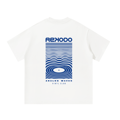 Analog Waves Oversized T-Shirt - White/Blue (Limited Edition)
