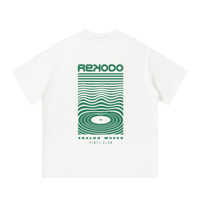 Analog Waves Oversized T-Shirt - White/Green (Limited Edition)
