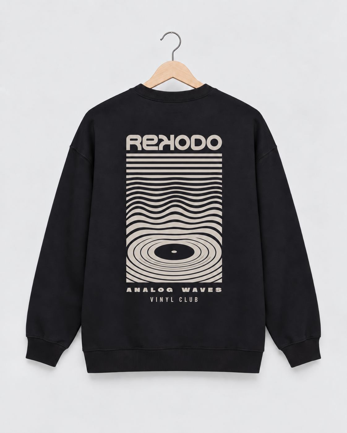 Sweatshirt Analog Waves (Oversized) Black