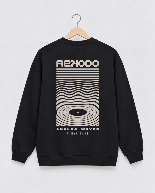 Sweatshirt Analog Waves (Oversized) Black