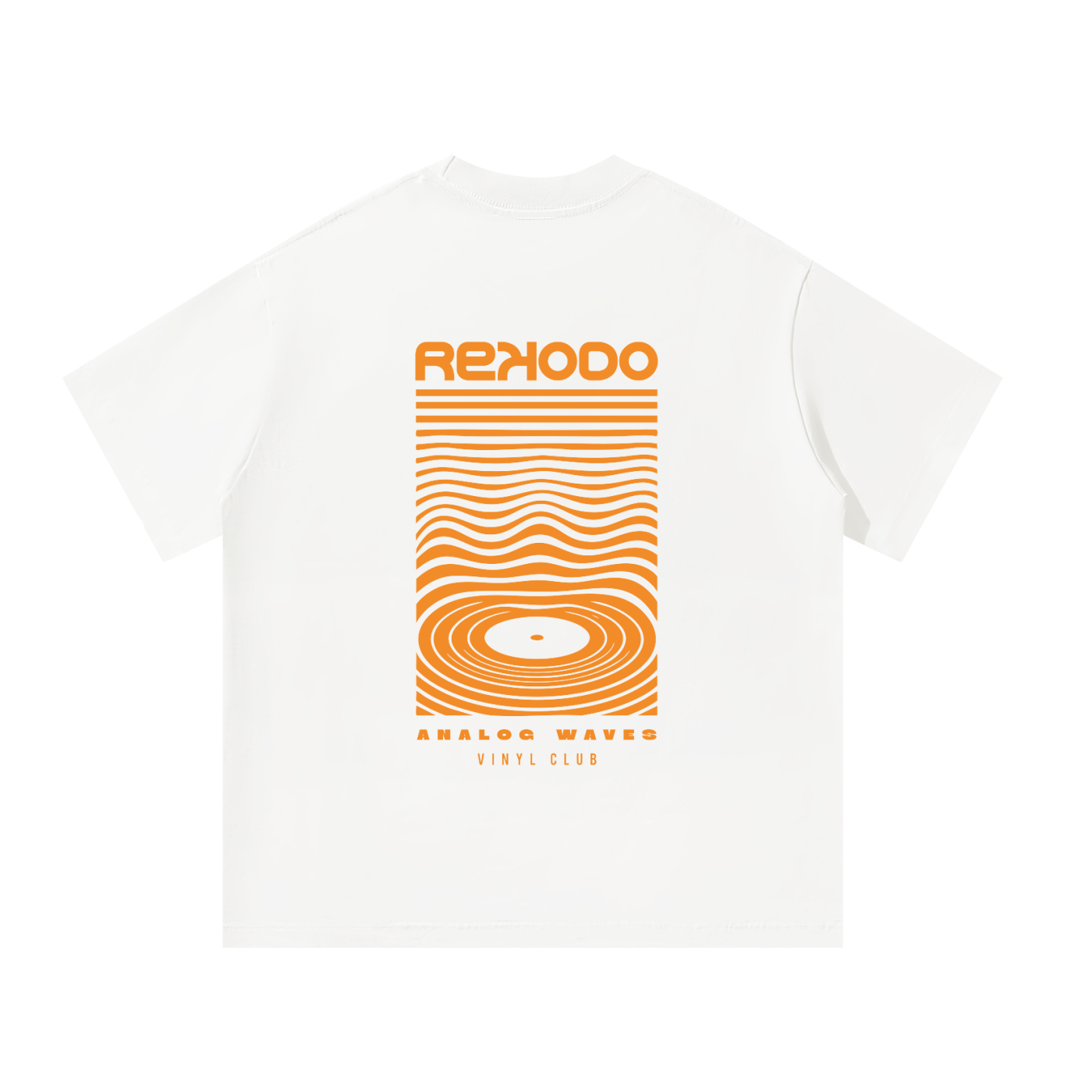 Analog Waves T-Shirt (Oversized) - White/Orange (Limited Edition)