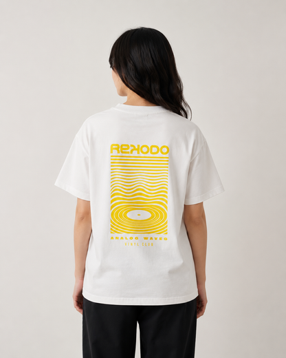 T-Shirt Analog Waves (Oversized) - White/Yellow (Limited Edition)