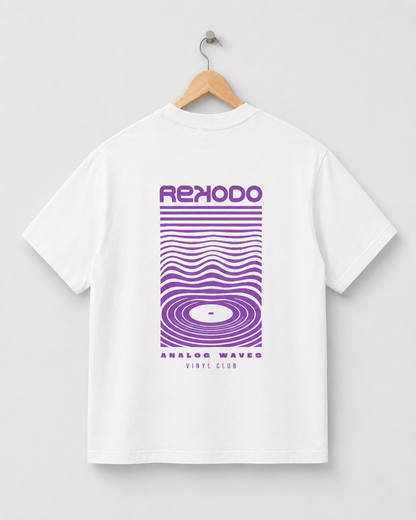 T-Shirt Analog Waves (Oversized) - White/Purple (Limited Edition)