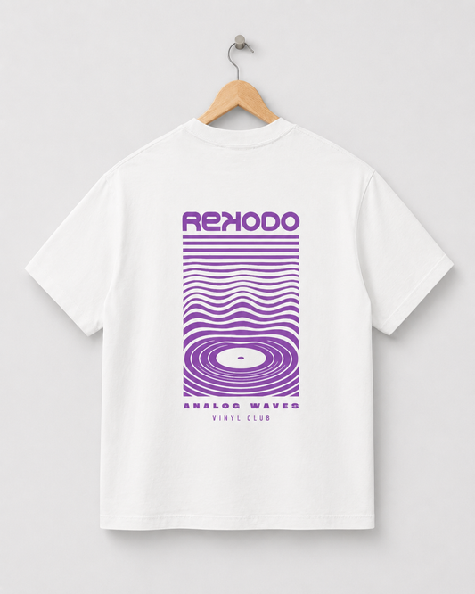T-Shirt Analog Waves (Oversized) - White/Purple (Limited Edition)