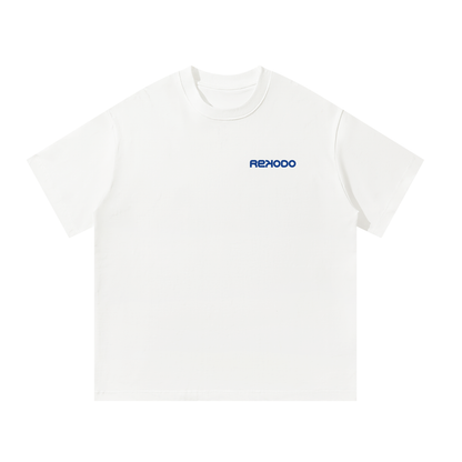 Analog Waves Oversized T-Shirt - White/Blue (Limited Edition)