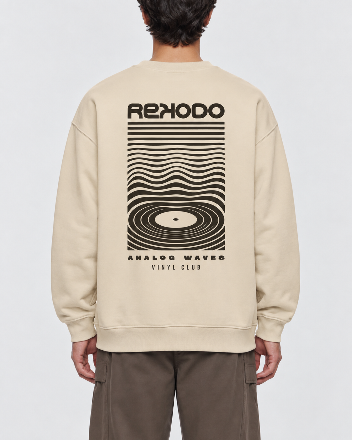Analog Waves Sweatshirt (Oversized) Light Camel