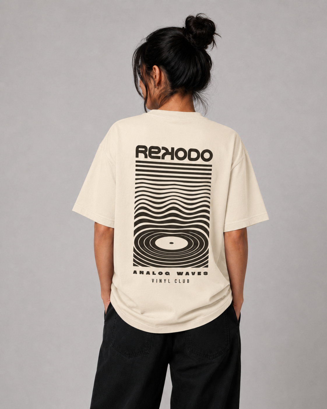 T-Shirt Analog Waves (Oversize) - Mild Apricot