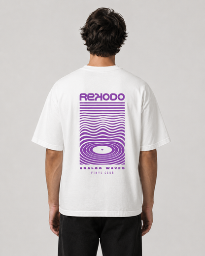 T-Shirt Analog Waves (Oversized) - White/Purple (Limited Edition)