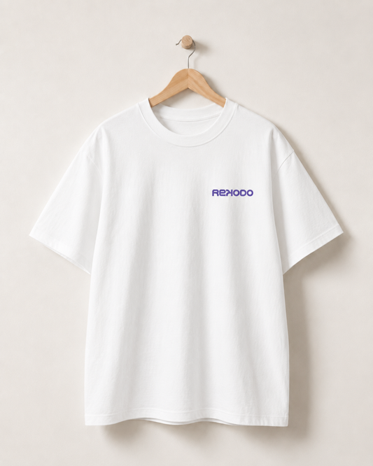 Analog Waves T-Shirt (Oversized) - White/Indigo - (Limited Edition)