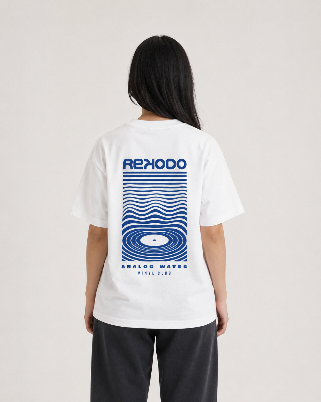 Analog Waves Oversized T-Shirt - White/Blue (Limited Edition)