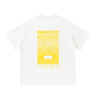 T-Shirt Analog Waves (Oversized) - White/Yellow (Limited Edition)