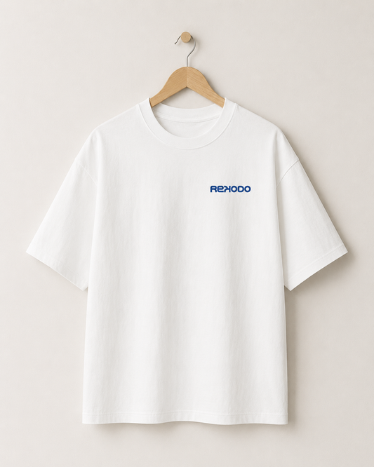 Analog Waves Oversized T-Shirt - White/Blue (Limited Edition)