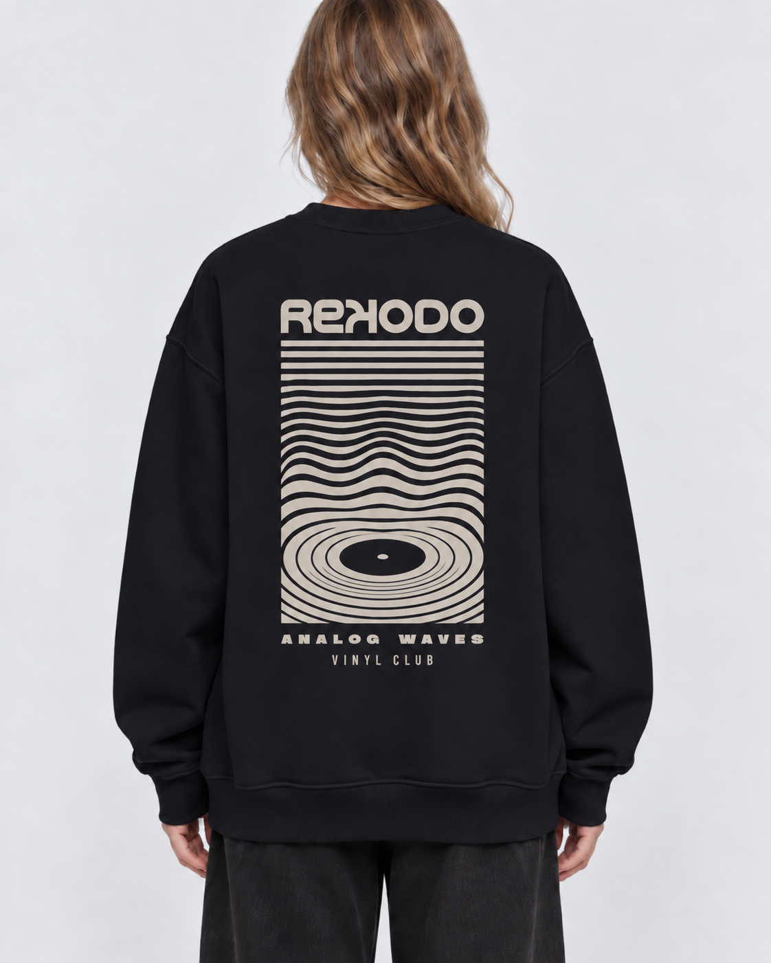 Sweatshirt Analog Waves (Oversized) Black
