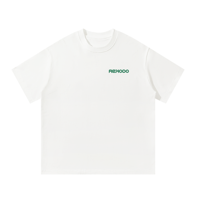 Analog Waves Oversized T-Shirt - White/Green (Limited Edition)