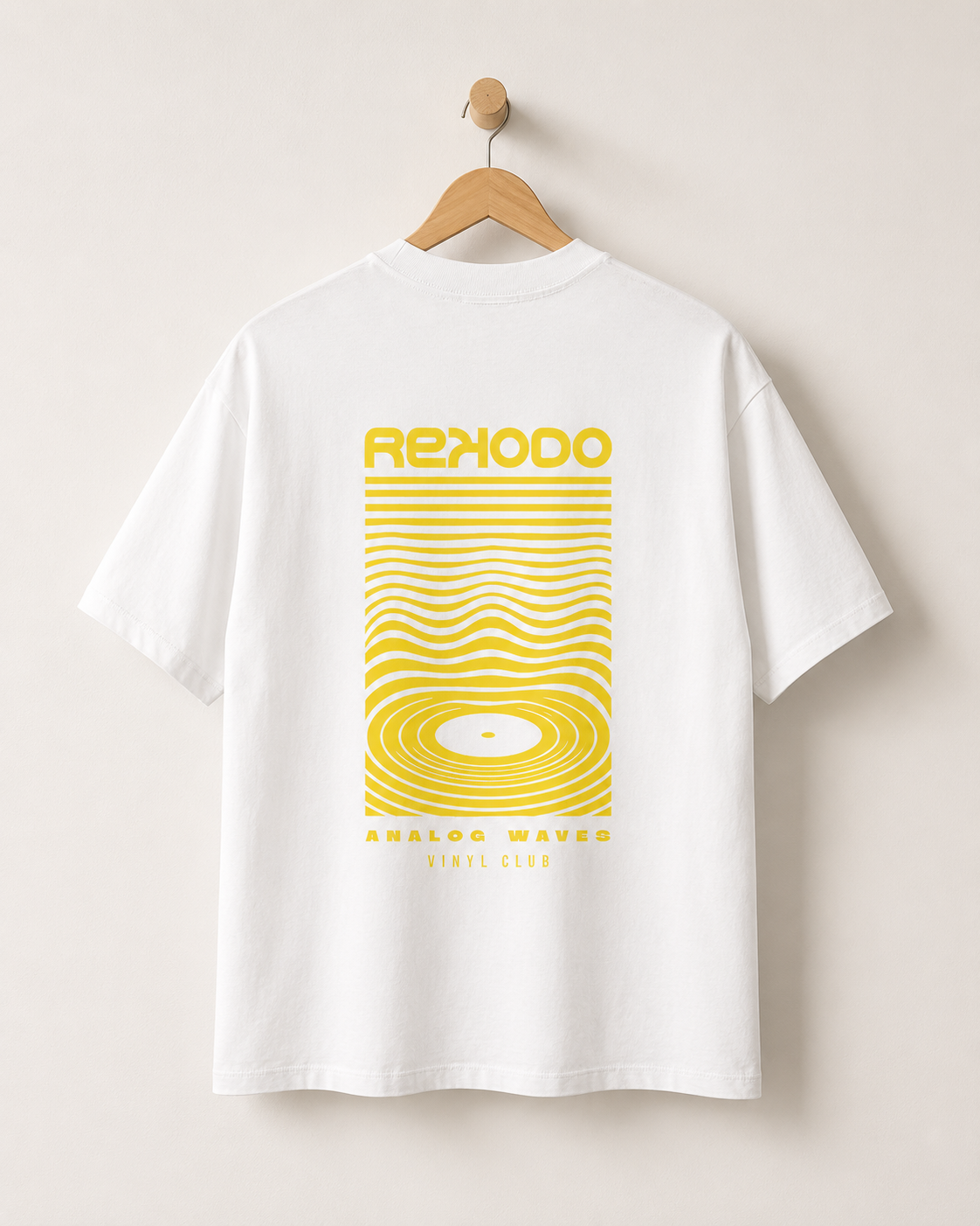 T-Shirt Analog Waves (Oversized) - White/Yellow (Limited Edition)