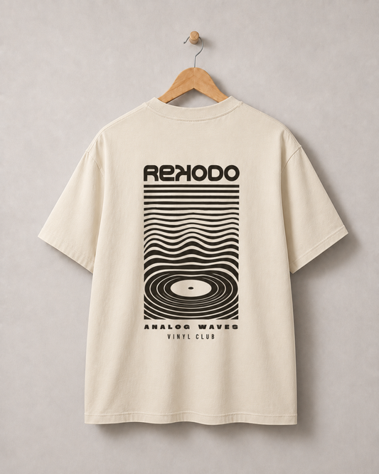 Analog Waves T-Shirt (Oversize) - Mild Apricot