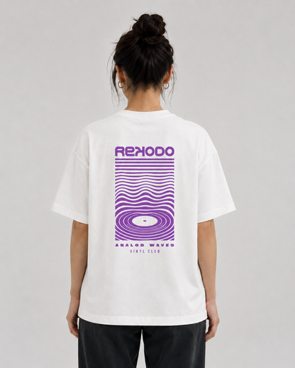 T-Shirt Analog Waves (Oversized) - White/Purple (Limited Edition)