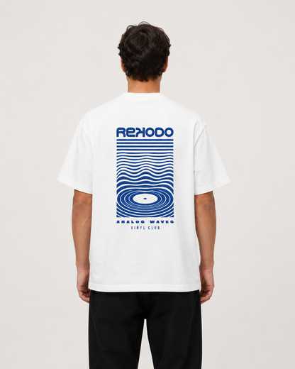 Analog Waves Oversized T-Shirt - White/Blue (Limited Edition)