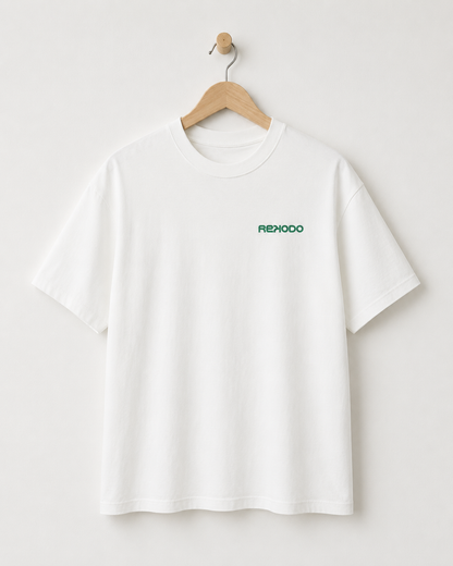 Analog Waves Oversized T-Shirt - White/Green (Limited Edition)