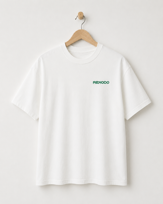 Analog Waves Oversized T-Shirt - White/Green (Limited Edition)