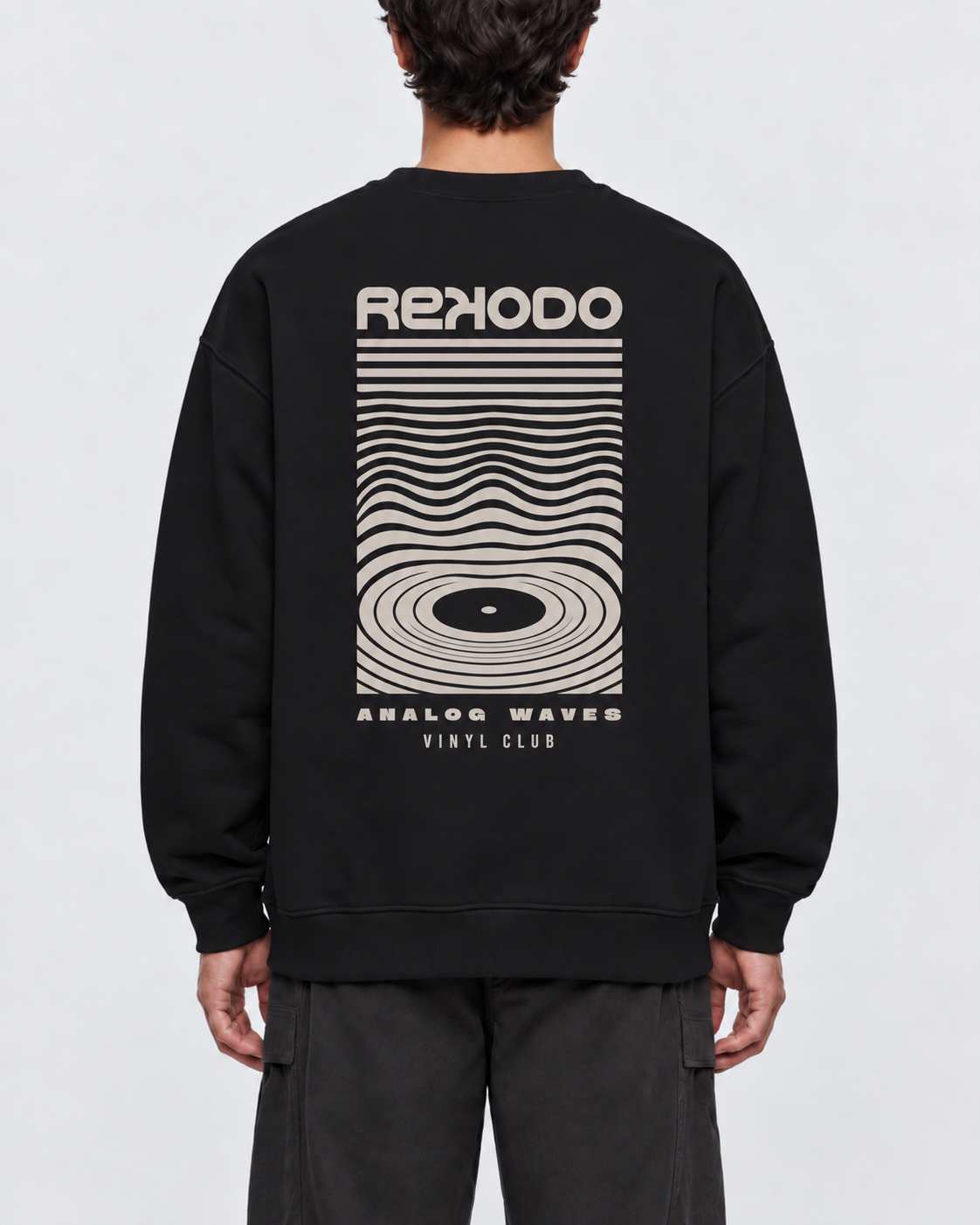 Sweatshirt Analog Waves (Oversized) Black