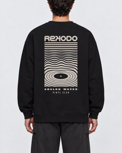 Sweatshirt Analog Waves (Oversized) Black