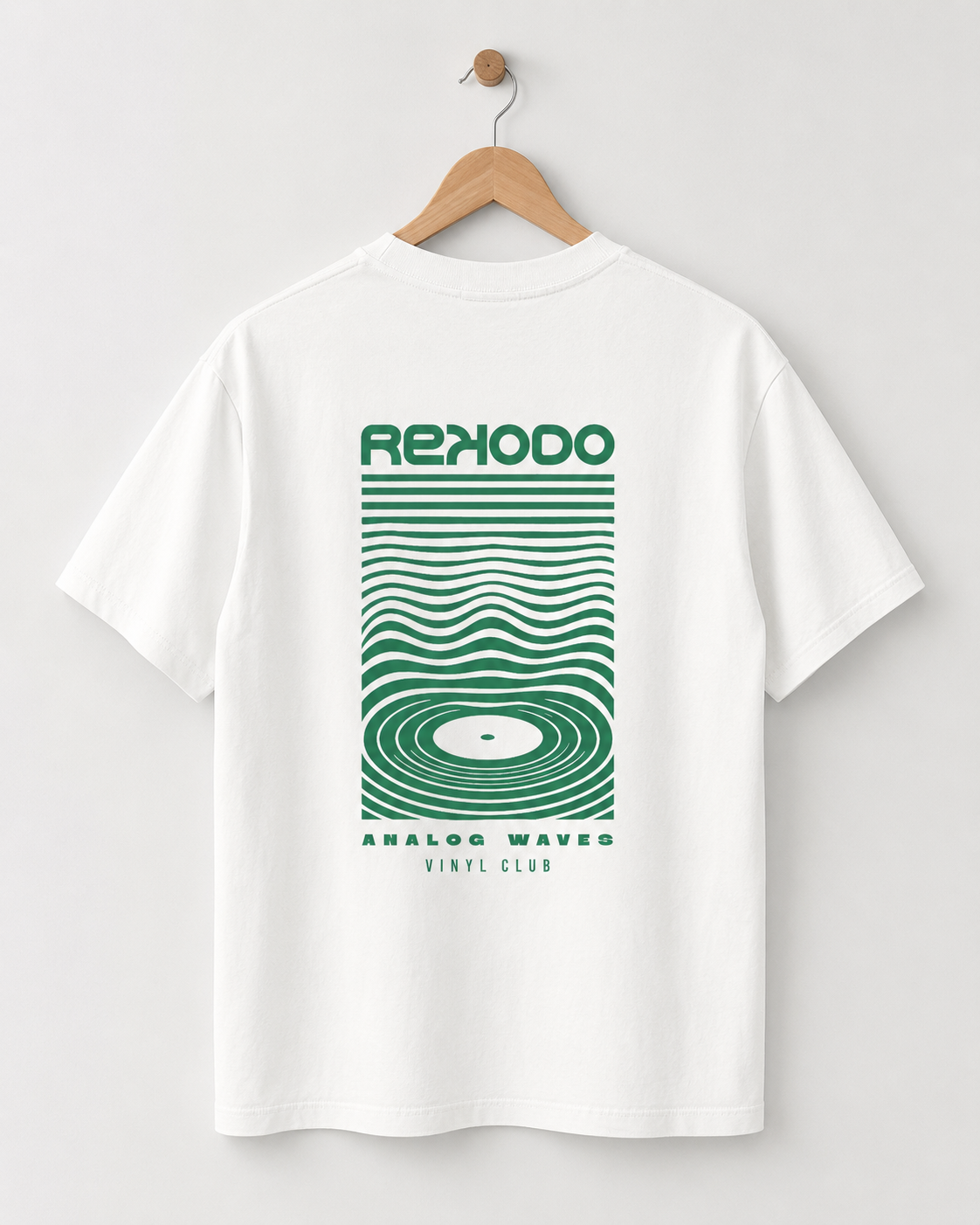 Analog Waves Oversized T-Shirt - White/Green (Limited Edition)