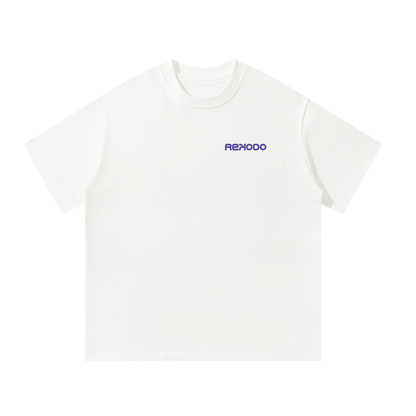 Analog Waves T-Shirt (Oversized) - White/Indigo - (Limited Edition)