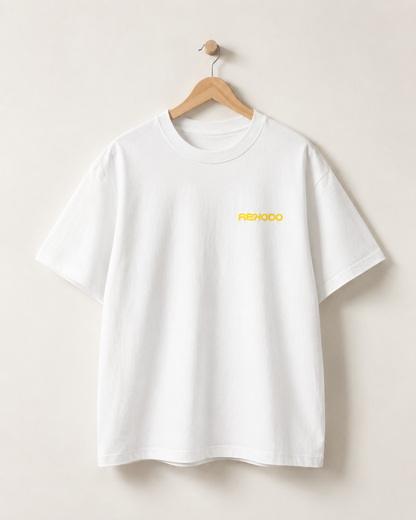 T-Shirt Analog Waves (Oversized) - White/Yellow (Limited Edition)